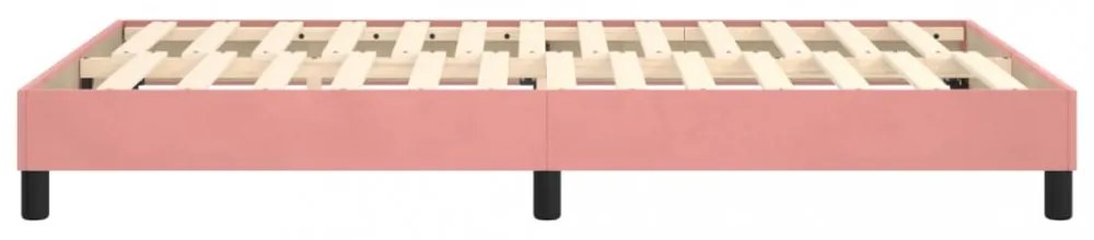 rózsaszín bársony rugós ágykeret 120 x 200 cm