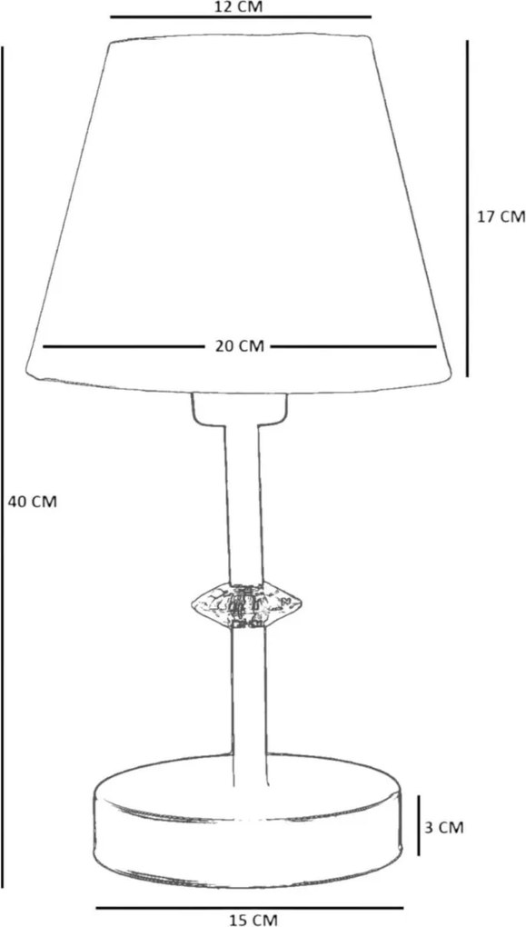 Fém éjjeli lámpa, Ø12 cm – TR534LUN6530