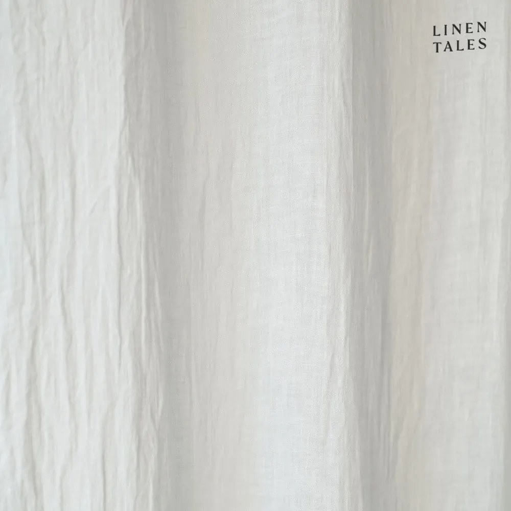 Fehér len fényáteresztő függöny 130x300 cm White – Linen Tales