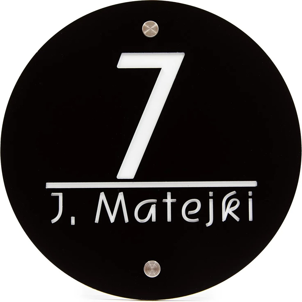 Alumínium Címtábla 35cm kör Távtartók