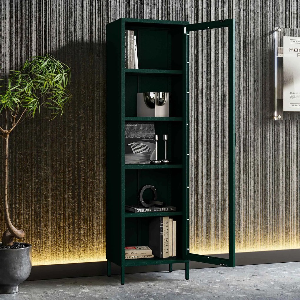 LUIGI vitrin, 500 x 1800 x 350 mm, Modern: palackzöld