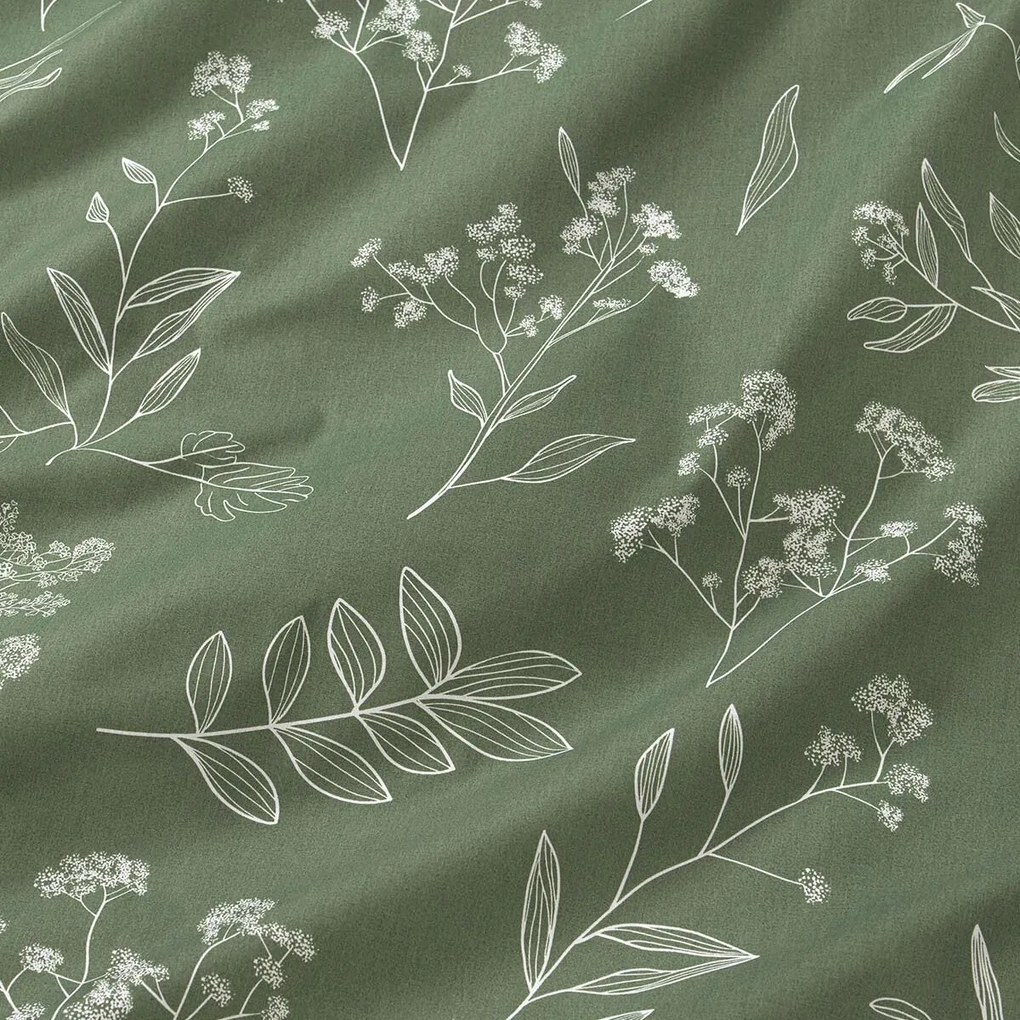 Goldea kör alakú pamut terítő - gyógynövény levelek Ø 150 cm