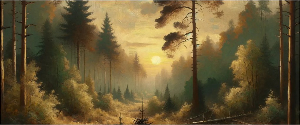 Kép - Napfény az erdőben (120x50 cm)