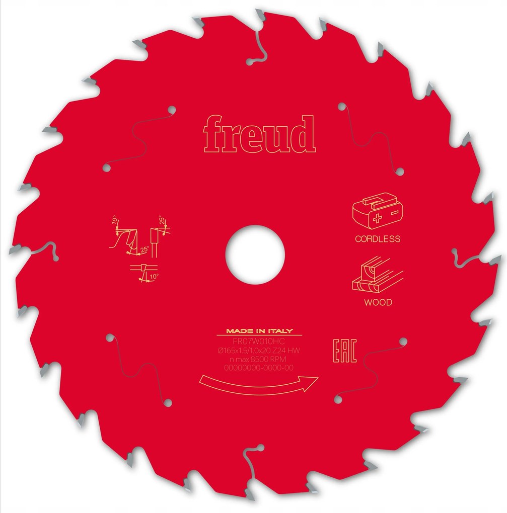 Freud Fa rétegelt lemez fűrész 165x20x24Z hosszirányú vágás