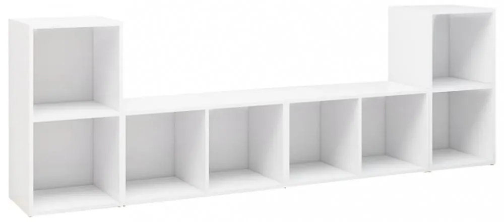 4 db fehér szerelt fa TV-szekrény 72 x 35 x 36,5 cm