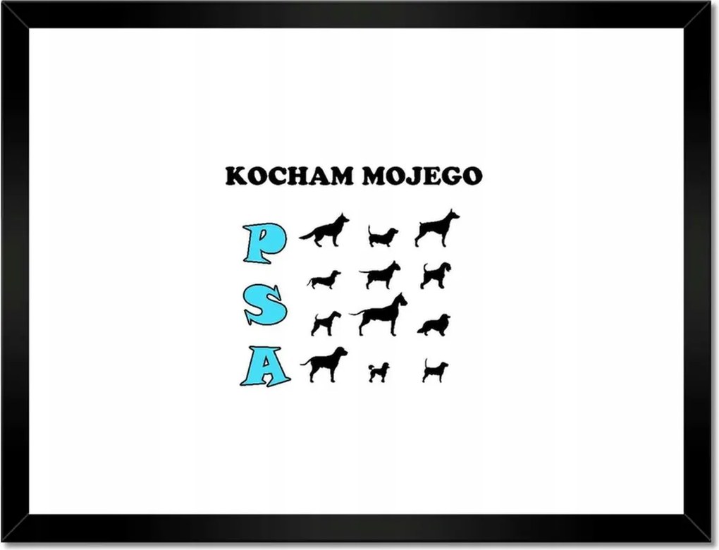 Poszterek keretben 40x30 Szeretem a kutyát