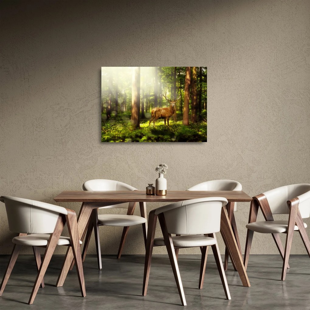 Kép egy szarvas az erdőben (üvegen) (70x50 cm)