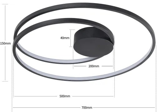 Brilagi - LED dimmelhető mennyezeti lámpa TWISTER LED/75W/230V Ø 70 cm fekete + távirányító