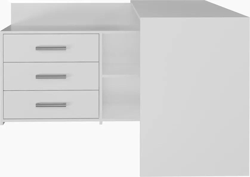 Dany sarok íróasztal polccal, tárolóval, fehér