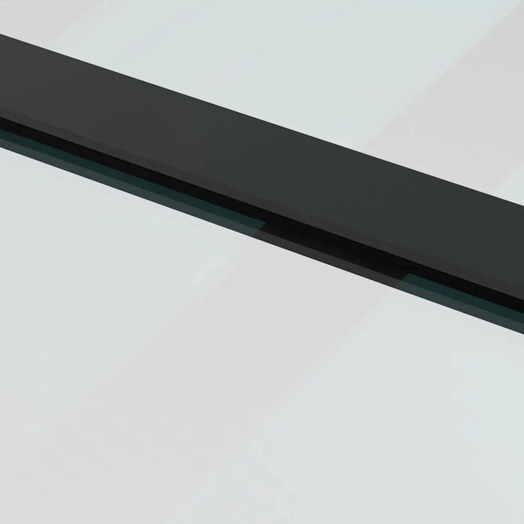 fekete ESG üveg tolóajtó fémszerelvény-szettel 90x205 cm