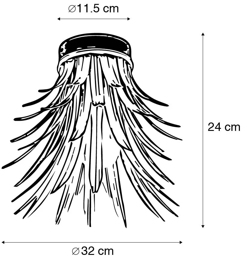 Art Deco mennyezeti lámpa arany - Wesley