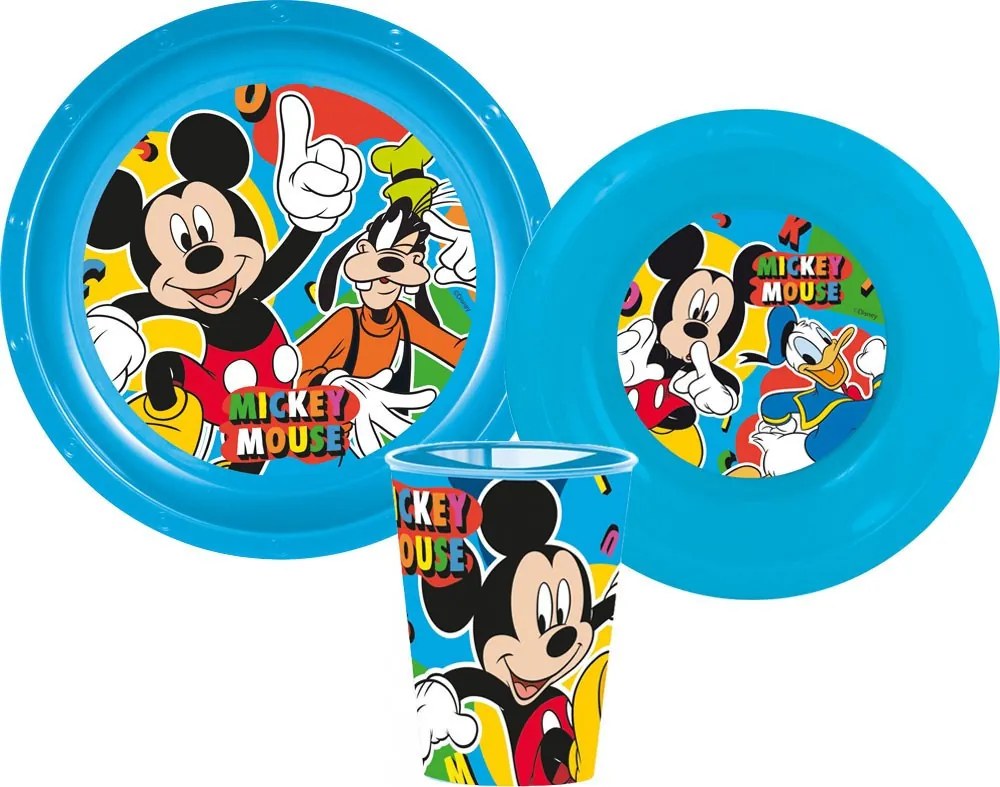 Disney Mickey Cool Summer étkészlet, műanyag szett