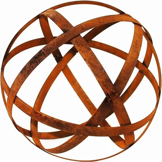 Dekoratív kerti gömb 40 cm fém terasz dekoráció kert rozsda