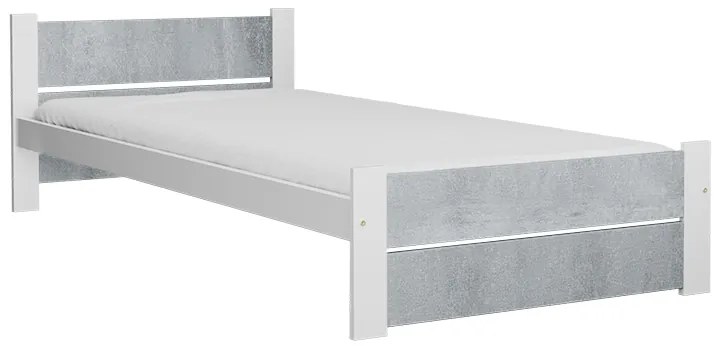 IKAROS DOUBLE ágy 90 x 200 cm, beton/fehér Ágyrács: Lamellás ágyrács, Matrac: Sommera matrac 18 cm