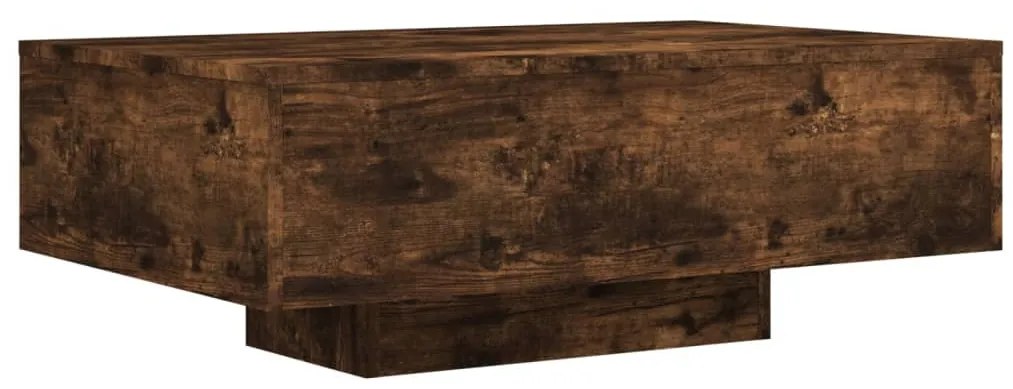 Füstös tölgy színű dohányzóasztal LED-lámpákkal 85 x 55 x 31 cm