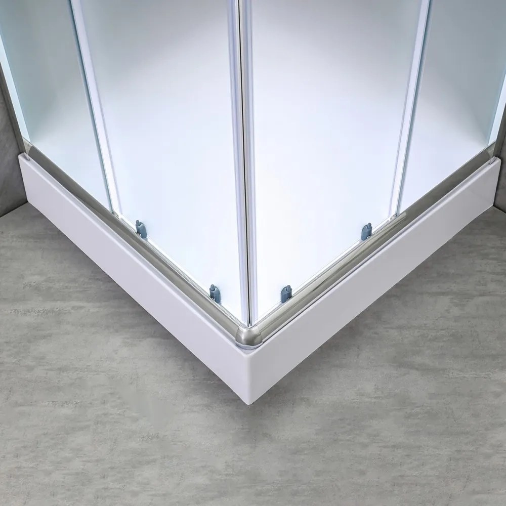 Spirit Matt 80x80x194 cm-es szögletes zuhanykabin, erősített akril zuhanytálcával