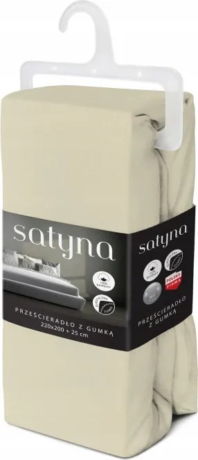 Fashion szatén lepedő világos Bézs 220 x 200 [cm]