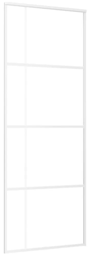 Fehér ESG üveg és alumínium tolóajtó 76x205 cm