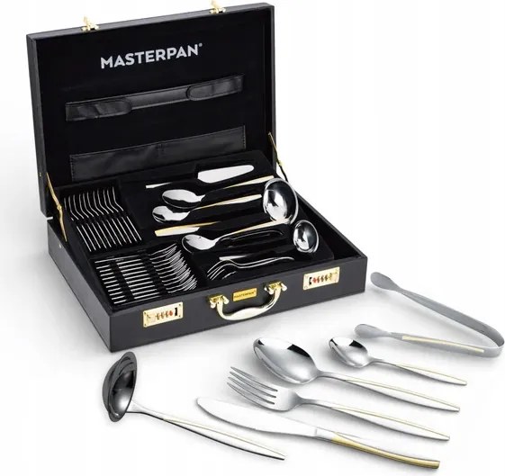 Bőrönd Prémium Evőeszköz Szett 72 Db-os 12 Személyes Szett