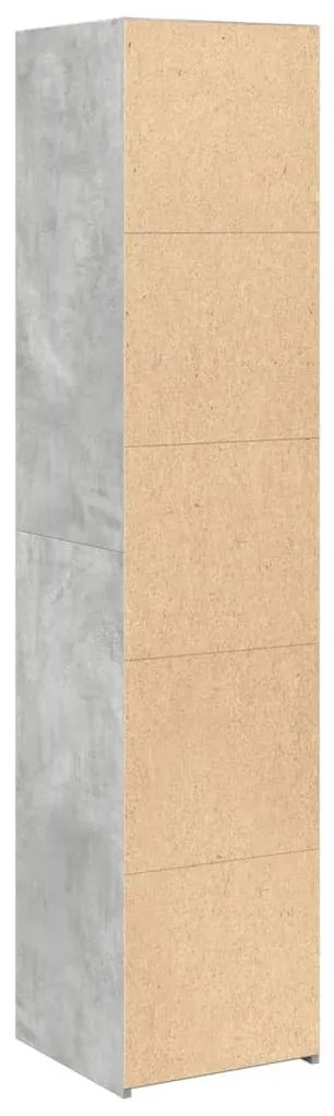 betonszürke szerelt fa magasszekrény 40 x 41 x 185 cm