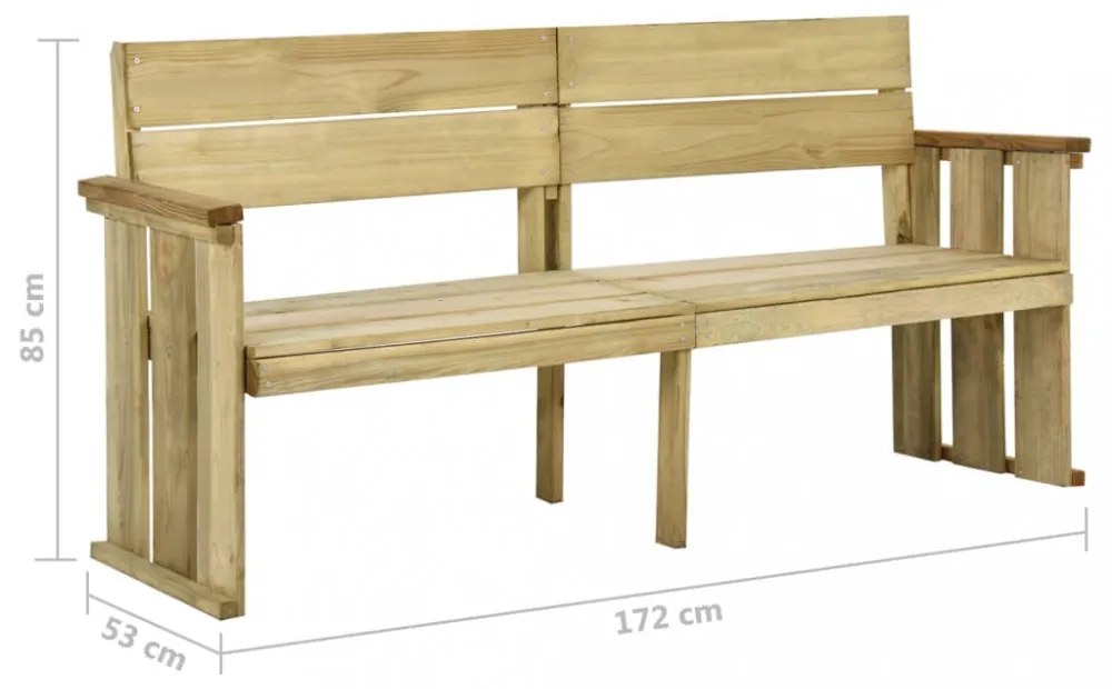 impregnált fenyőfa kerti pad 172 cm