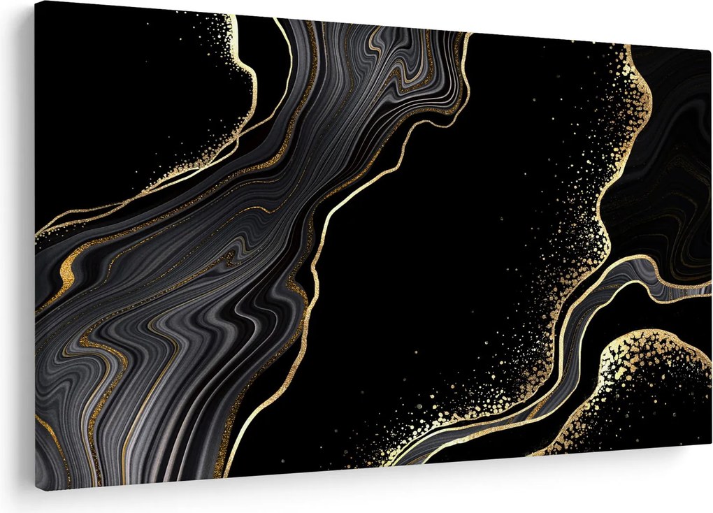 Kép - Fekete és arany márvány (90x60 cm)