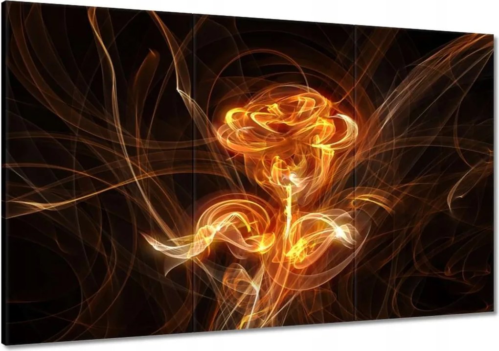Vászonkép 120x80 Lángoló fraktál rózsa