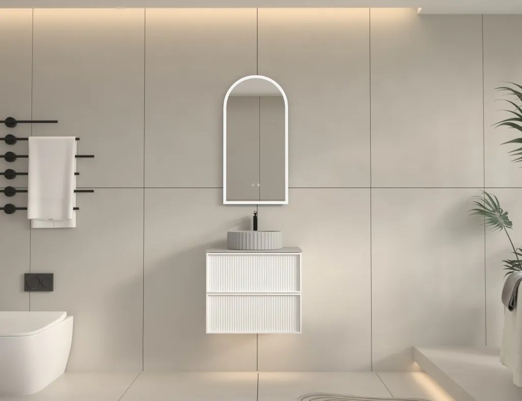 AREZZO design SAVONA 60 cm-es Fürdőszoba alsószekrény 2 fiók, matt fehér