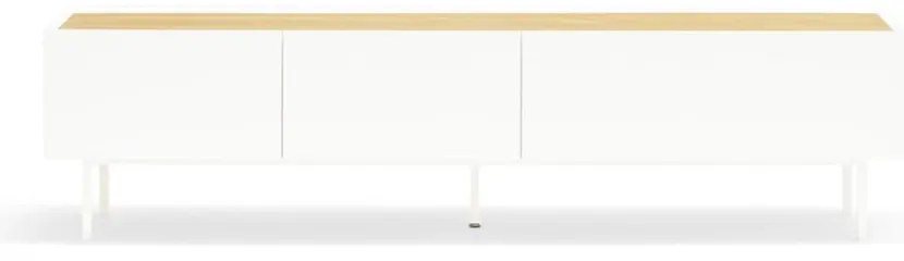 Fehér-natúr színű TV-állvány tölgyfa dekorral 180x45 cm Arista – Teulat