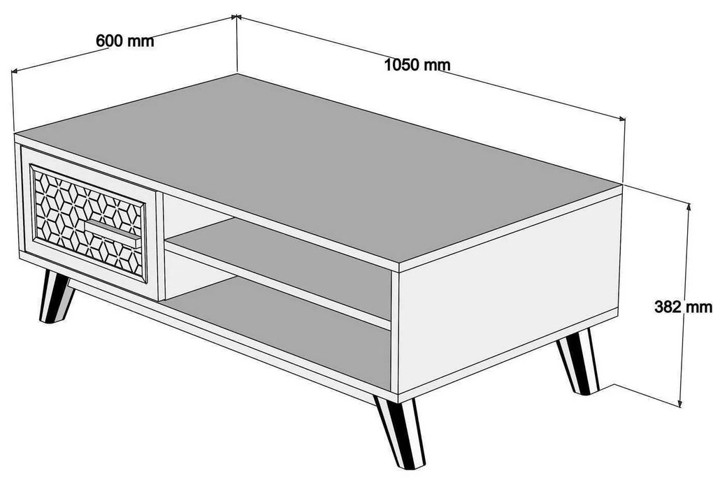 Dohányzóasztal Aysha (dió + kék). 1089457