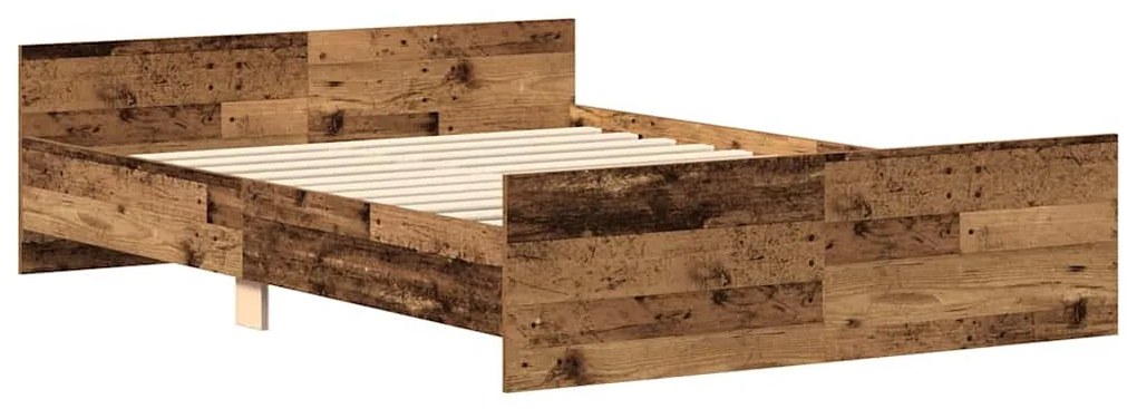 antik fa szerelt fa ágykeret matrac nélkül 135x190 cm