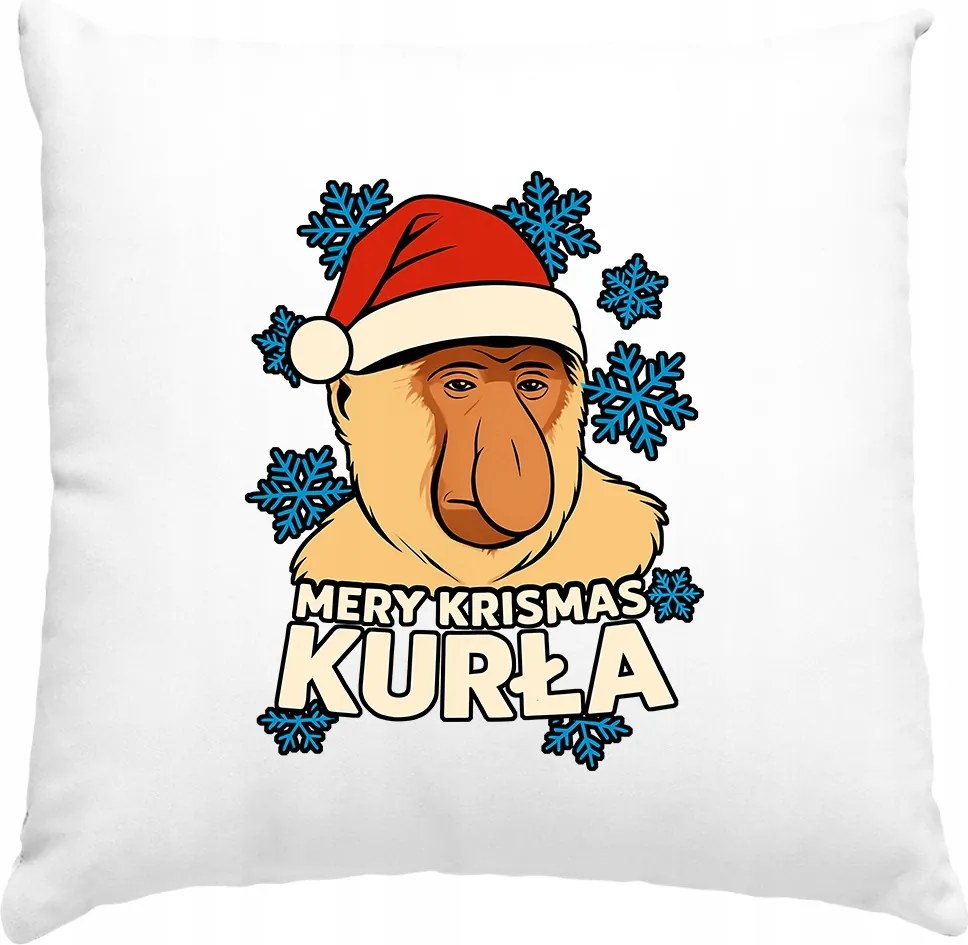 Karácsonyi mémes hordozópárna, fehér