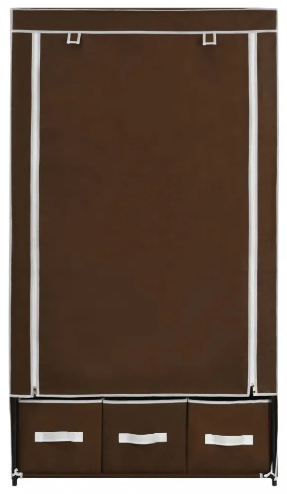 vidaXL barna szövet ruhásszekrény 87 x 49 x 159 cm