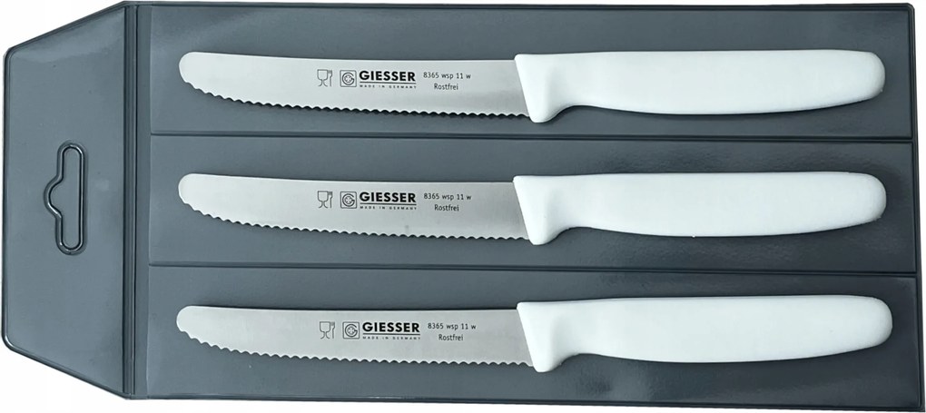 Giesser 3 db-os késkészlet 8365 fehér 11cm