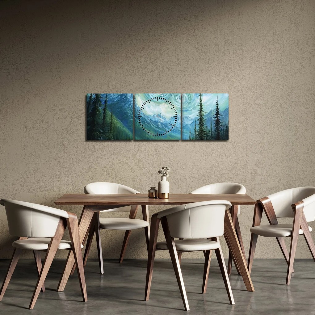 Kép - Táj Van Gogh érintésével (órával) (90x30 cm)