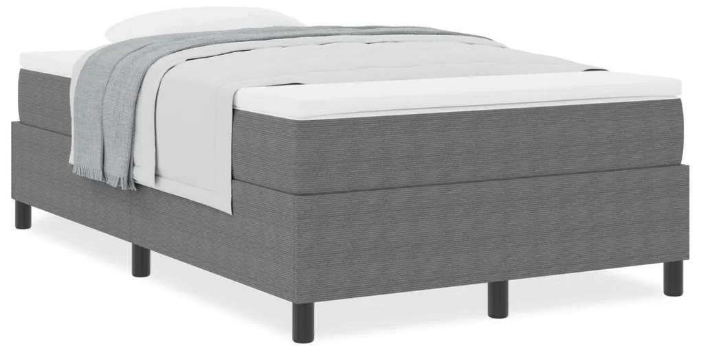 Box Spring Ágy Matrac Világosszürke 120x200 cm Kordbársony Anyag