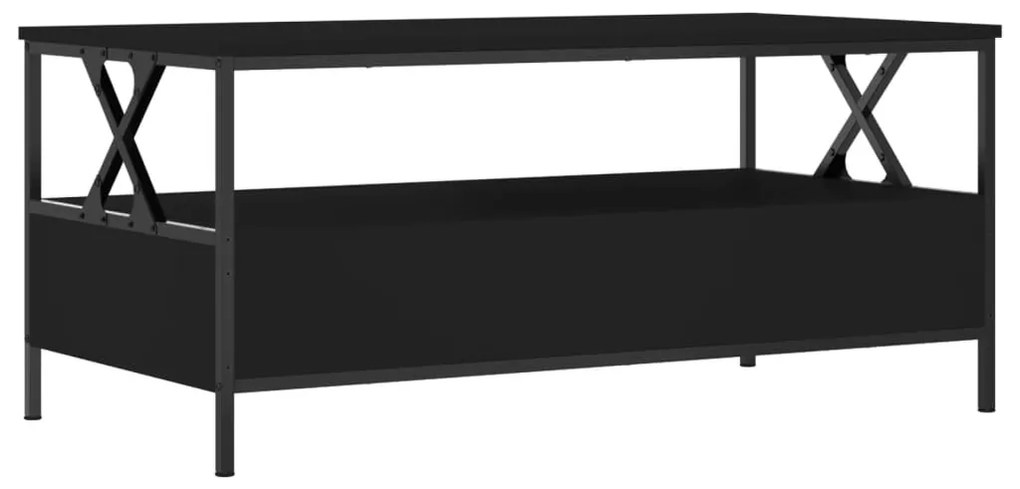 fekete szerelt fa dohányzóasztal 100 x 51 x 45 cm