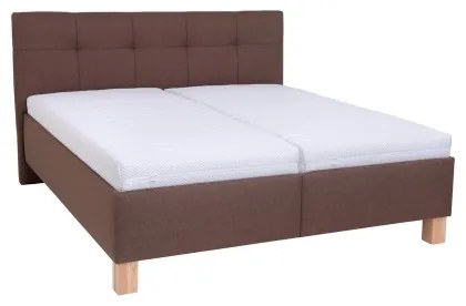 Kárpitozott ágy matraccal és ágyneműtartóval MARIA 160x200 cm barna