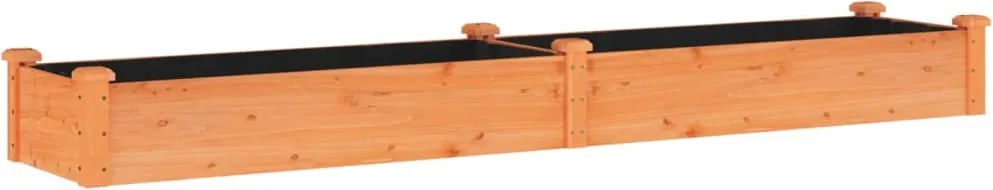 vidaXL barna tömör fenyőfa kerti magaságyás béléssel 240x45x25 cm
