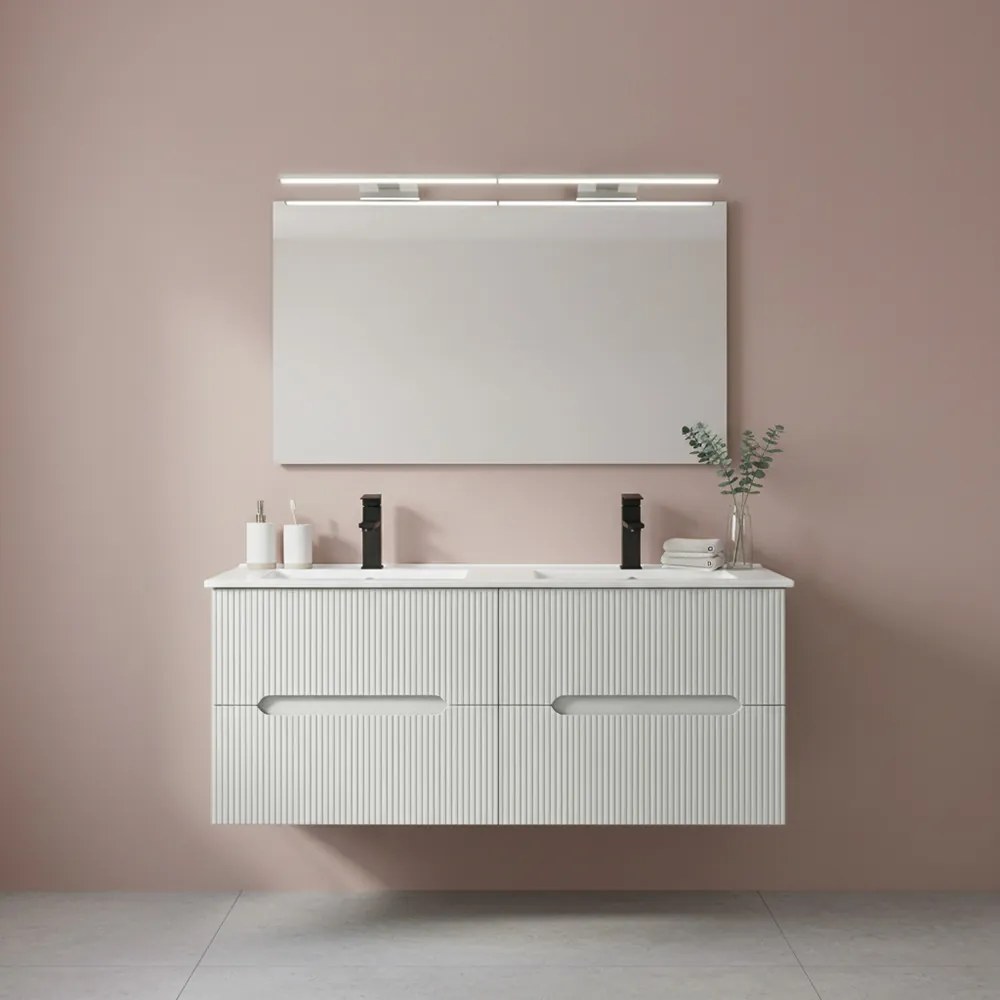 Trent 120 alsó fürdőszobabútor kerámia mosdóval 4 fiókos, fehér