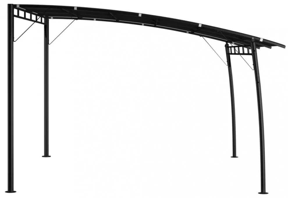 antracitszürke kerti napellenző 4 x 3 x 2,55 m