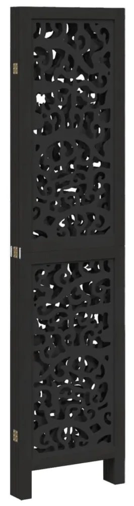 4 paneles fekete tömör császárfa térelválasztó