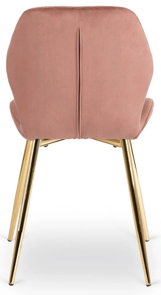 Elegáns Bársony Étkezőszék Rózsaszín/Arany Színben. IRYS