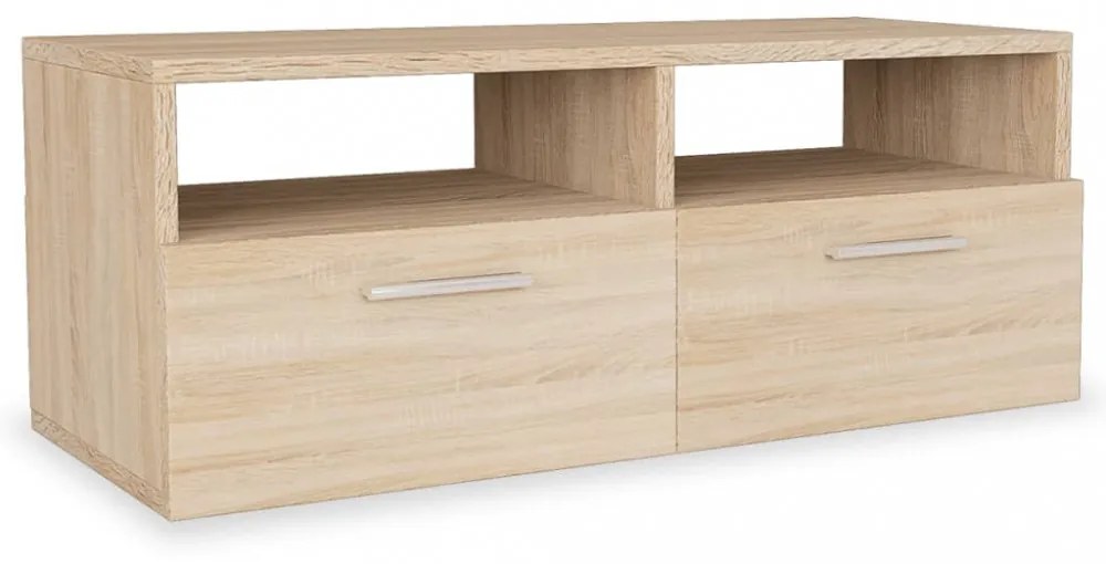 2 db tölgyfa színű faforgácslap TV szekrény 95 x 35 x 36 cm