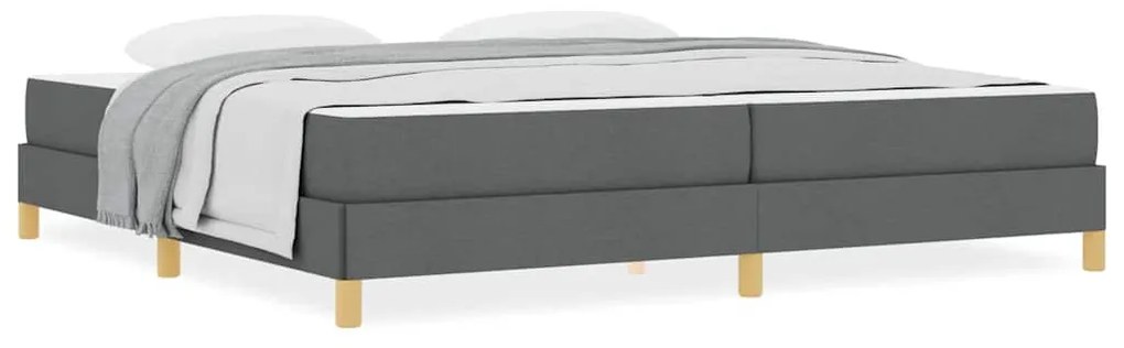 Boxrugós ágy Sötétszürke és Barna 200 x 200 cm