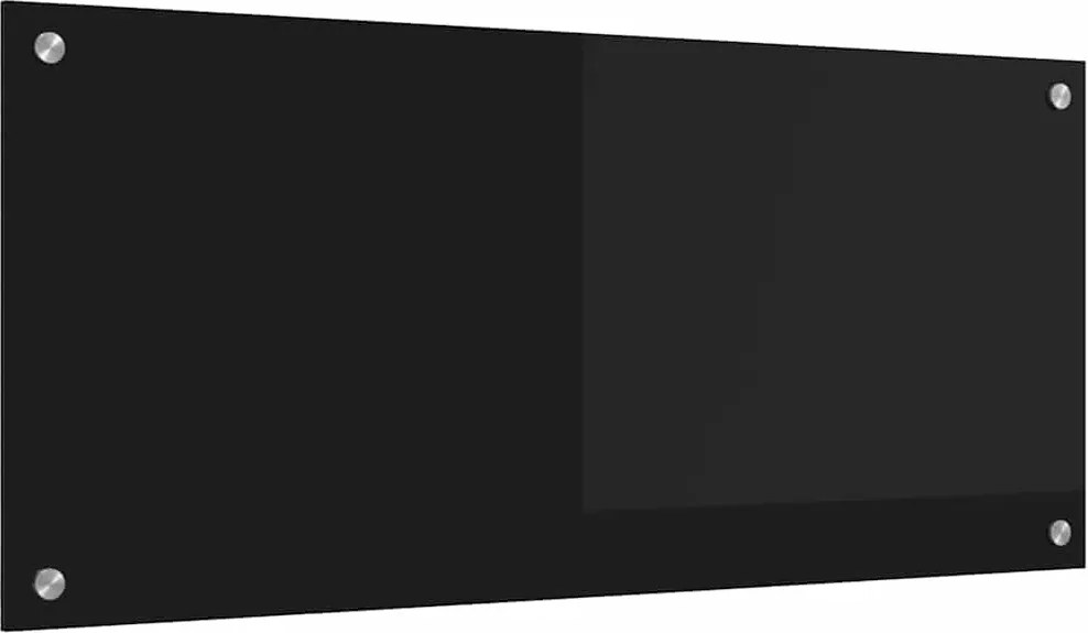 vidaXL Konyhai splashback Fekete 90 x 40 cm edzett üveg