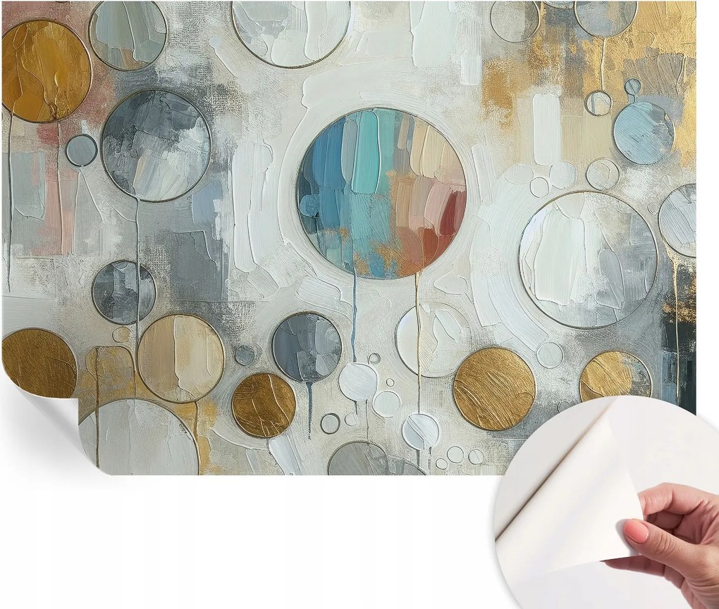 Fotótapéta Öntapadós Design Divatos Geometrikus kerekek 152x104 cm