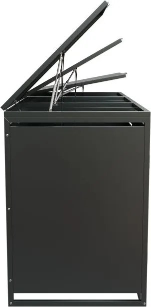 Fém tároló 3 kukához antracit 197×116×80 cm