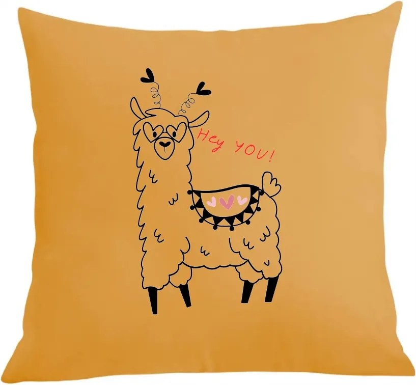 Párna párnahuzat vicces Alpaka Hey You