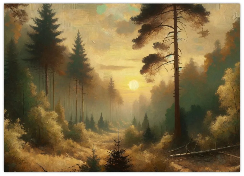 Kép - Napfény az erdőben (70x50 cm)
